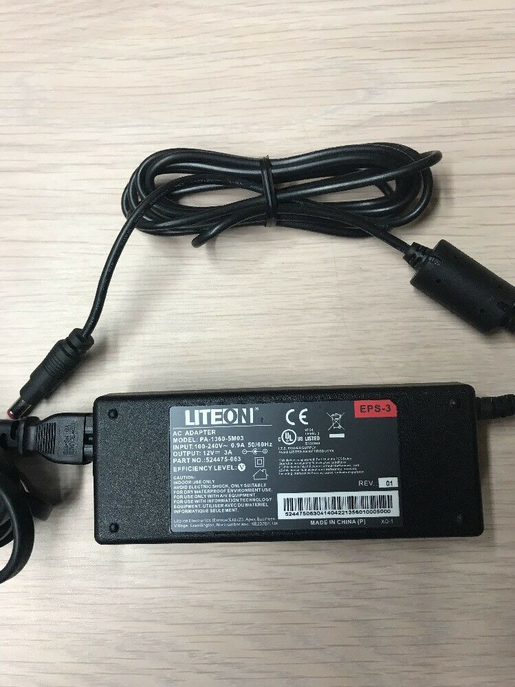 *Brand NEW* Liteon PA-1360-5M03 12V 3A AC Power Supply Adapter Charger *Brand NEW* Liteon PA-1360-5M03 12V 3A AC Power Supply Adapter Charger
